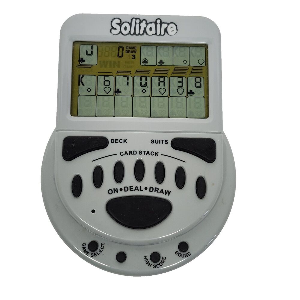Vintage Solitaire Handheld Electronic Game Gray Portable Travel Single Player